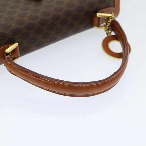 CELINE Macadam Canvas Hand Bag PVC Leather 2way Brown Gold Auth 86265 - Picture 7 of 16